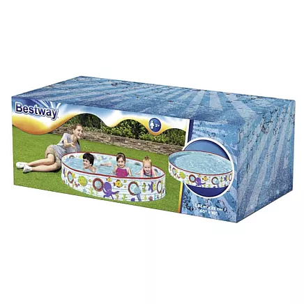 Bestway Портативный детский бассейн из ПВХ 152 см - устойчив к ультрафиолету и повреждениям, складывается для удобного хранения