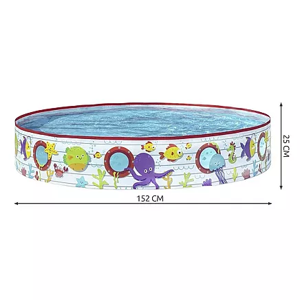 Bestway Портативный детский бассейн из ПВХ 152 см - устойчив к ультрафиолету и повреждениям, складывается для удобного хранения