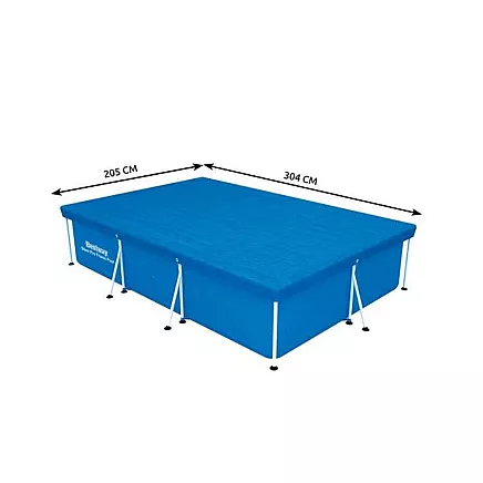 Aizsargājošs Taisnstūra Karkasa Baseina Pārsegs Vāks 304х205 cm— BESTWAY 58249