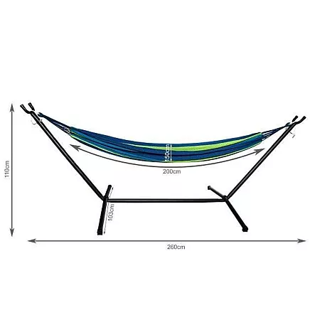 Всепогодный гамак на стальном каркасе высокого качества - гамак двойного размера, комфортно просторный и безопасный, выдерживающий нагрузку, для отдыха на открытом воздухе и в помещении