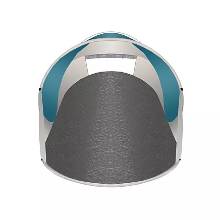 Viegla pludmales telts bērniem un pieaugušajiem ar UV staru aizsardzību, viegli uznirstoša, vēja necaurlaidīga un kompakta, ar koferi, 145x100x70cm, zili pelēka, zila