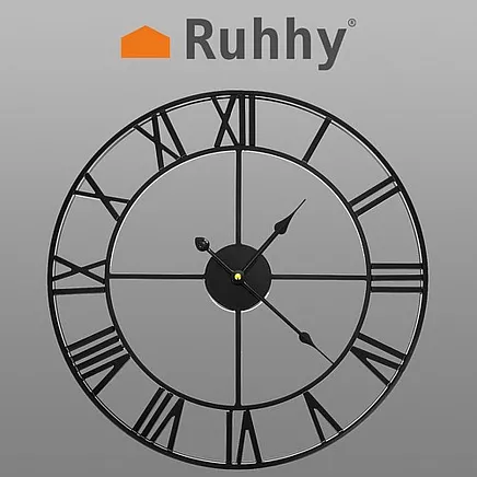 Retro wall clock - black