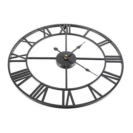 Retro wall clock - black