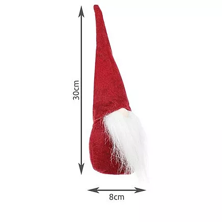 Stāvošs Ziemassvētku rūķis dekors, sarkans