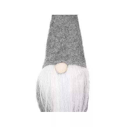 Stāvošs Ziemassvētku rūķis, svētku dekorācija, pelēks