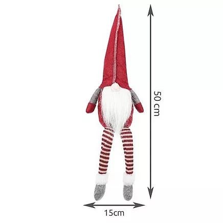 Sēdošs Ziemassvētku rūķis, sarkans