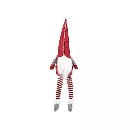 Sēdošs Ziemassvētku rūķis, sarkans