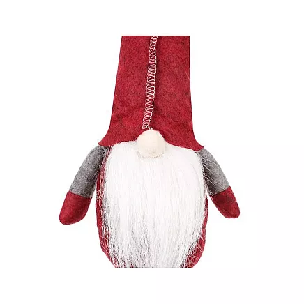 Sēdošs Ziemassvētku rūķis, sarkans