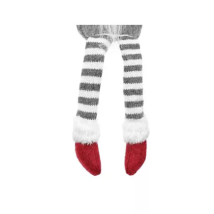 Dekoratīvs sēdošs Ziemassvētku rūķis, pelēks