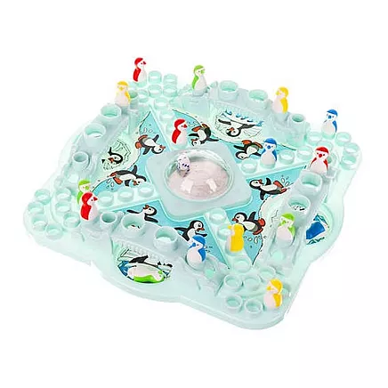 Pingvīnu sacīkšu piedzīvojums: Ģimenes galda spēle ar izglītojošiem ieguvumiem - uzlabo veiklību, uzlabo matemātikas prasmes un sniedz neprognozējamu jautrību.