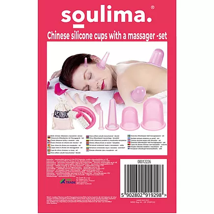 Chinese silicone cups with massager - set