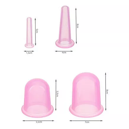 Chinese silicone cups with massager - set