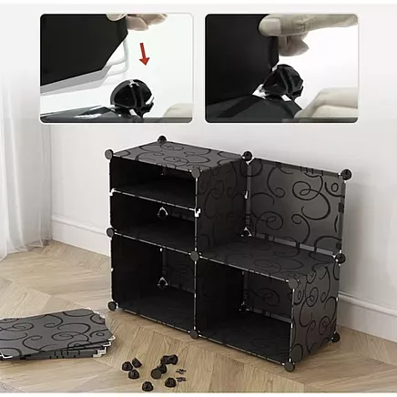 3-модульный стеллаж для обуви с прозрачными дверцами, простой сборкой и возможностью настройки для оптимальной организации пространства в доме