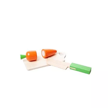 Wooden chopping vegetables in a bucket