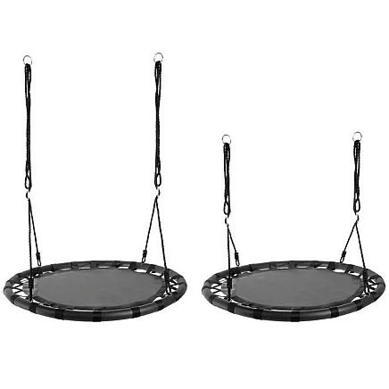 Bērnu Dārza Piekaramās Šūpoles Stārķa Ligzda 120-180 cm, Melnas