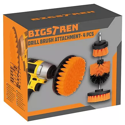 Универсальный набор щеток для чистки дрелей - 4 шт. высококачественной нейлоновой щетины для чистки автомобилей, мастерских и дома, не царапается, средней жесткости