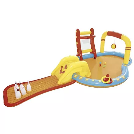 Bestway Детская надувная водная площадка с горкой, бассейном, играми - веселый центр активного отдыха на открытом воздухе 53068