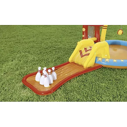 Bestway Детская надувная водная площадка с горкой, бассейном, играми - веселый центр активного отдыха на открытом воздухе 53068