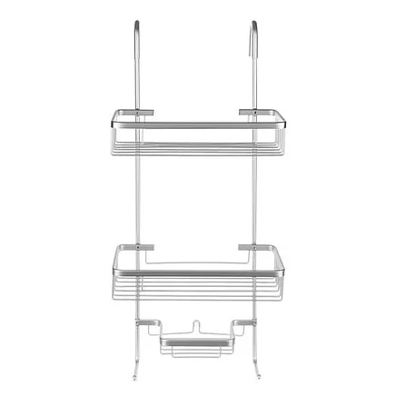 Алюминиевая подвесная полка-органайзер для душа - устойчивая к ржавчине, 3-ярусная система хранения с легкой установкой без сверления для шампуней, лосьонов, ванных принадлежностей, современный дизайн в стиле лофт