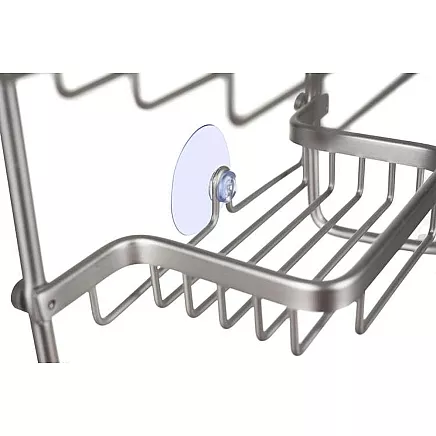 Алюминиевая подвесная полка-органайзер для душа - устойчивая к ржавчине, 3-ярусная система хранения с легкой установкой без сверления для шампуней, лосьонов, ванных принадлежностей, современный дизайн в стиле лофт