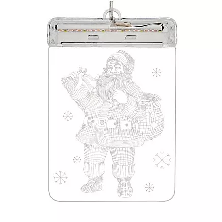 3D vitrāžas Ziemassvētku vecītis LED