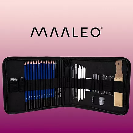 Profesionāls zīmēšanas un skiču komplekts, 32 daļas