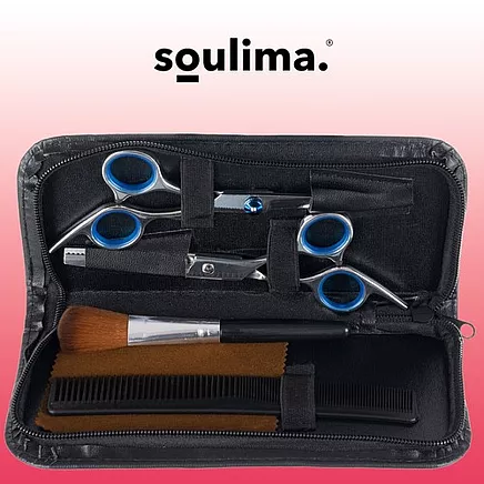 Профессиональный набор для укладки и стрижки волос из 7 предметов - универсальный для мужчин, женщин, детей - включает ножницы, накидку, расческу, щетку - компактный футляр для хранения