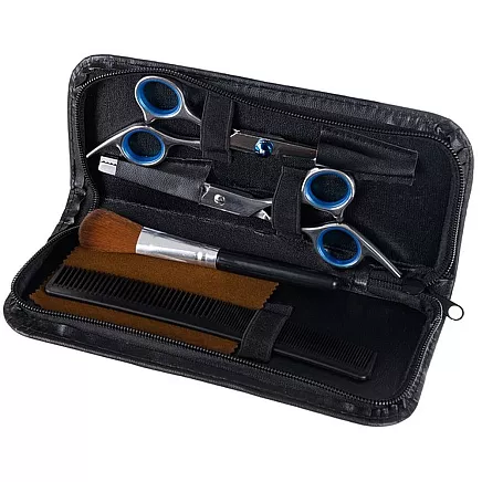 Профессиональный набор для укладки и стрижки волос из 7 предметов - универсальный для мужчин, женщин, детей - включает ножницы, накидку, расческу, щетку - компактный футляр для хранения