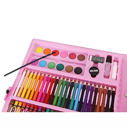 Painting set in a suitcase 168 pcs pink