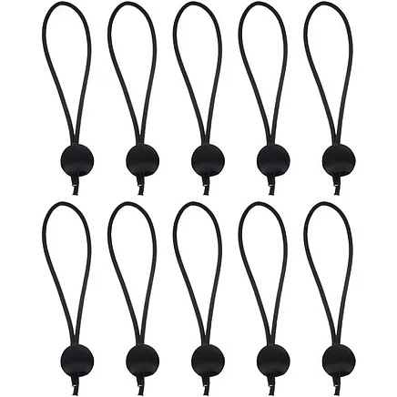 Elastīga gumijas aukla (cilpa) ar bumbu teltīm, brezentam, nojumēm utt., 10 gab.