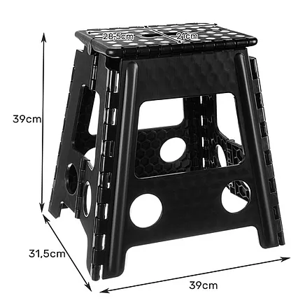 Folding stool black and white 39cm