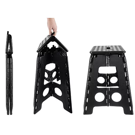 Folding stool black and white 39cm
