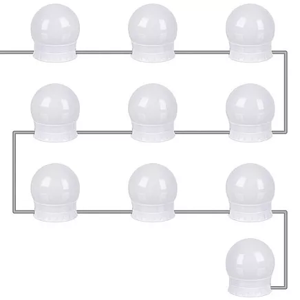 LED spoguļa lampiņas kosmētikas galdam, 10 gab.