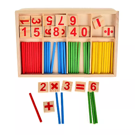 Koka Izglītojošs Skaitītājs Abakuss, Cipari Kociņi Montessori