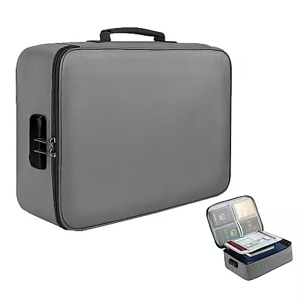 Slēdzams dokumentu un elektronisko ierīču organizators, ērts ceļošanai
