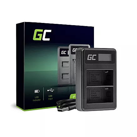 Dual Green Cell lādētājs BC-V615 AC-VL1 priekš Sony NP-FM500H, A58 A57 A65 A65 A77 A99 A900 A700 A580 A560 A550 A850 SLT A99 II