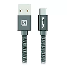 Swissten textile cableis USB-A 3.1 to USB-C
