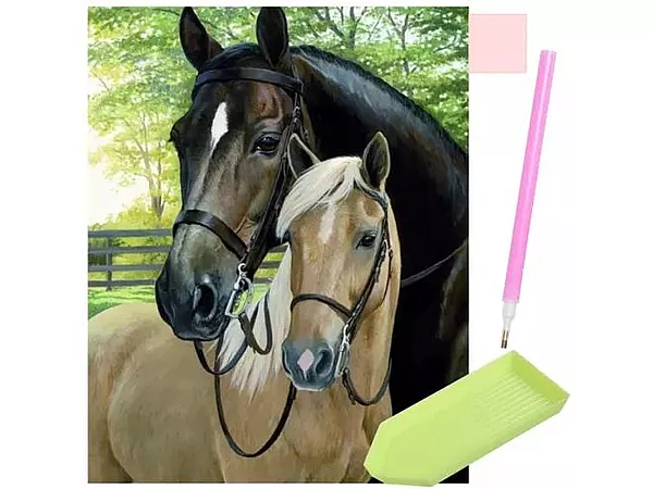 5D Dimantu Izšūšanas Komplekts ar Zirgu Dizainu - Kreatīvs Hobijs un Stresa Mazināšana