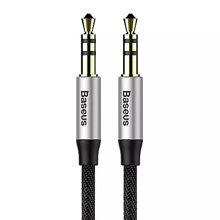 Baseus Yiven 3.5 mm mini-jack audio kabelis M30 0.5M, sudrabs, melns