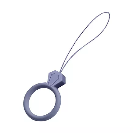 Silicone phone strap diamond ring pendant finger purple