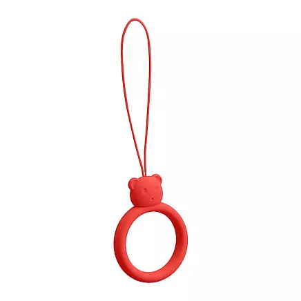 Silicone strap for phone bear ring on finger red