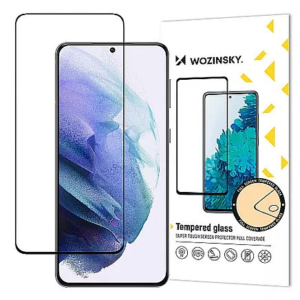 Wozinsky rūdīta stikla aizsargstikls Full Glue Super izturīgs ekrāna aizsargstikls ar rāmi un korpusu Samsung Galaxy S21 5G melns