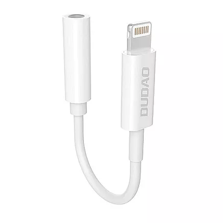 Dudao adapteris Austiņu adapteris no Lightning (vīriešu) uz 3,5 mm mini jack (sieviešu) 10cm, balts (L16 + balts)