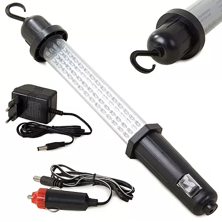 Darbnīcas lampiņa 60 LED, 12V/230V strāvas padeve