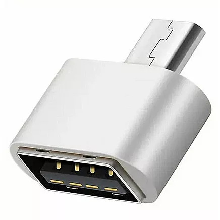 USB OTG adapteris microUSB baltā krāsā