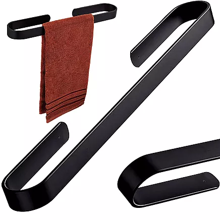 Vannas istabas metāla dvieļu pakaramais, turētājs, Melns