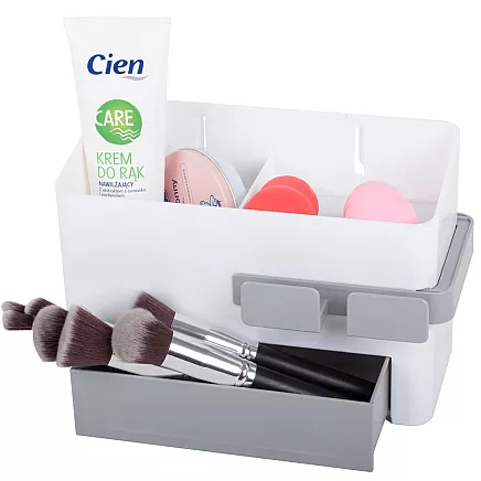 Bathroom organiser bin dryer holder