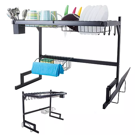 Dish drainer over sink cutlery loft