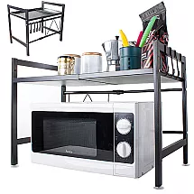 Microwave oven rack adjustable kitchen shelf