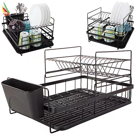 Double-deck drainer with tray